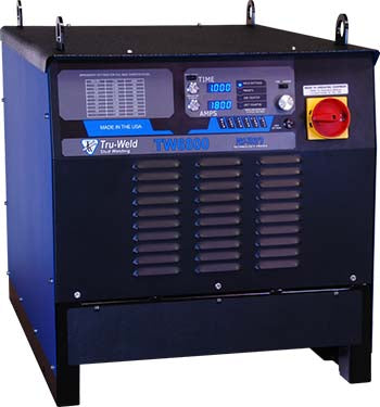 Truweld TW6800 complete stud welding system for 1" diameter studs, featuring digital controls, display, and safety switch.