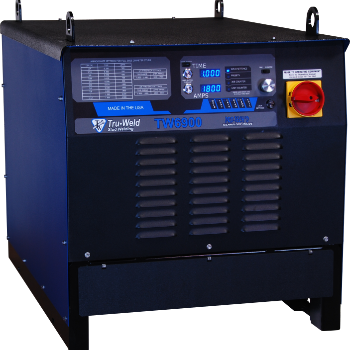 Truweld TW6900 complete stud welding system for 1-1/4" diameter studs, featuring digital controls, display, and safety switch.