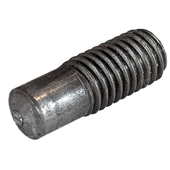 Stainless steel 3/8-16 arc stud with partial threading and P ferrules, used for secure fastening in industrial applications.