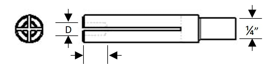 Collet Insert Schematic with Dimensions