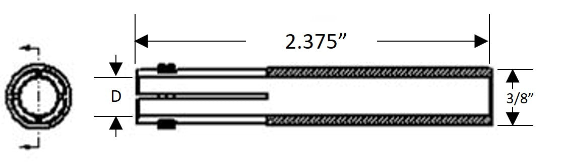 Nelson Style Collet Schematic with Dimensions