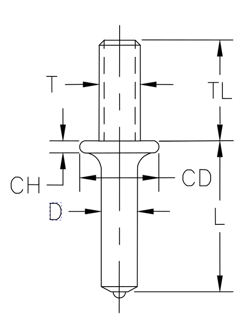 330 X 1-1/4" with 3/8-16 X 1/2" Arc Collar Stud MS with C Ferrules