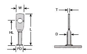 Acoustical Hanger Stud Drawing