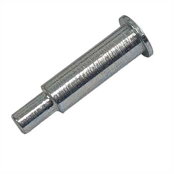 Metal B stops designed for specific length studs, featuring a cylindrical shape with a flange at one end.