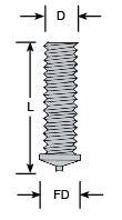 2-56 CD Weld Stud, Flanged, Stainless Steel