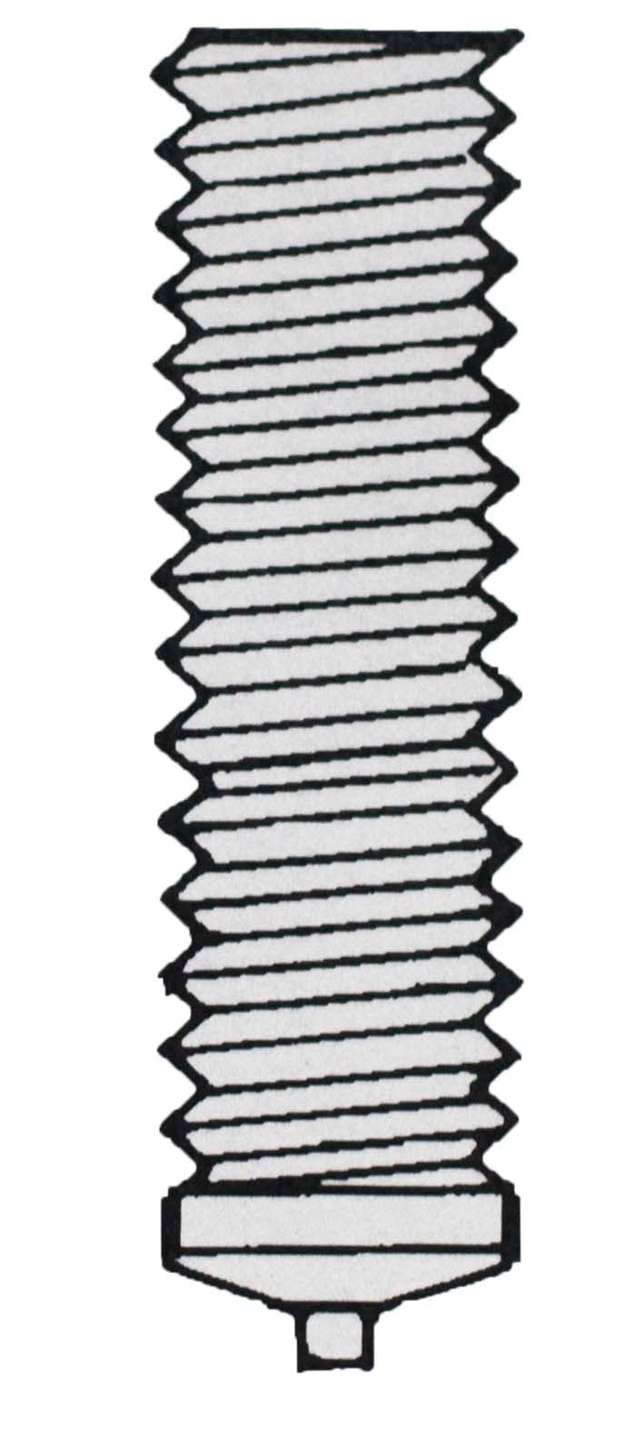 3/8-16 CD Weld Stud No Flange Stainless Steel Schematic